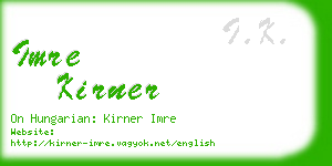 imre kirner business card